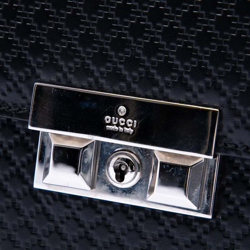 Gucci Diamante Calfskin Business Bag Black Leather Very good condition - Box View