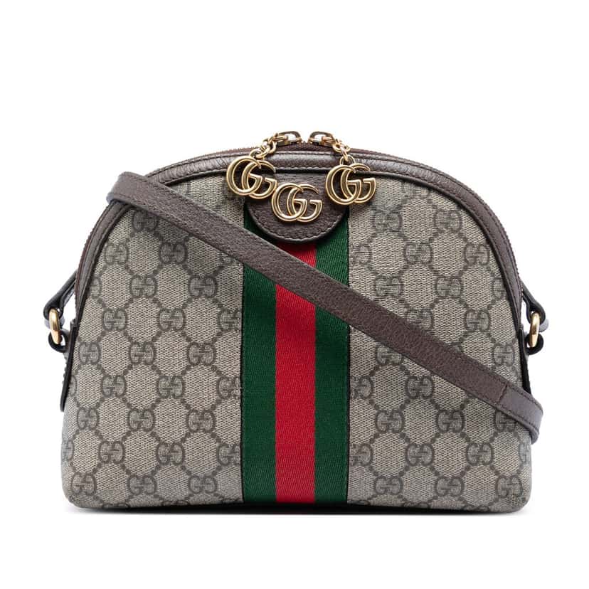 Gucci Small GG Supreme Web Ophidia Dome Crossbody Beige Very good condition - Front View