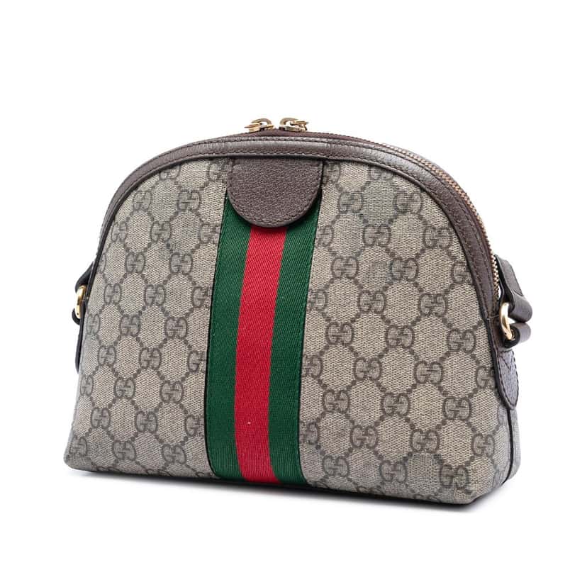 Gucci Small GG Supreme Web Ophidia Dome Crossbody Beige Very good condition - Back View