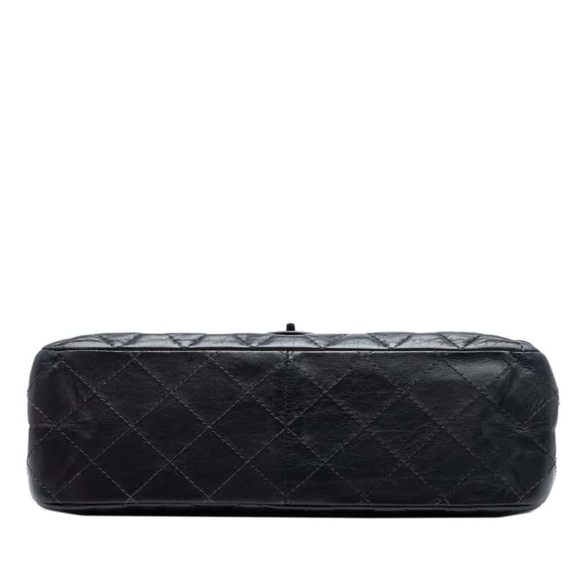 Chanel Quilted Aged Calfskin Reissue 2.55 Double Flap 227 Black Leather Very good condition - Inside View