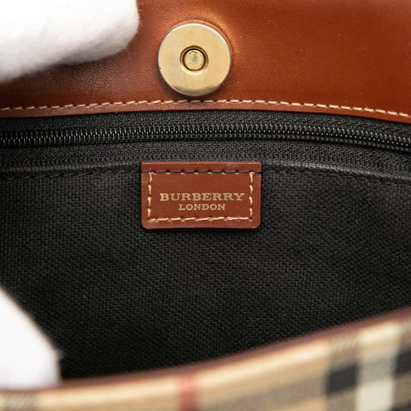 Burberry Haymarket Check Coated Canvas Tote Beige Very good condition - Box View