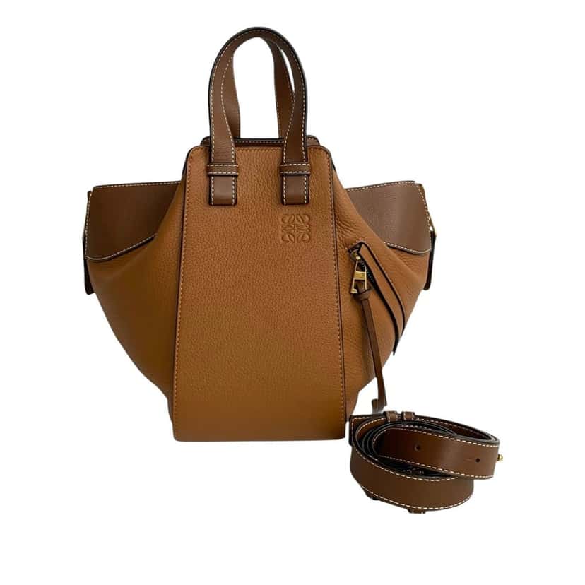 LOEWE Small Bicolor Leather Hammock Satchel Brown Leather Very good condition - Front View
