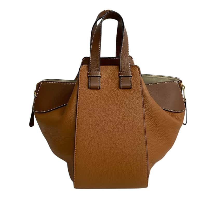 LOEWE Small Bicolor Leather Hammock Satchel Brown Leather Very good condition - Back View