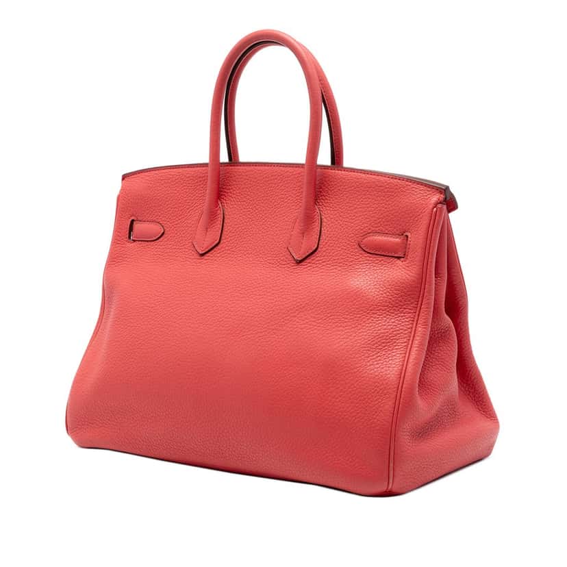 Hermès Clemence Birkin Retourne 35 Red Leather Very good condition - Back View