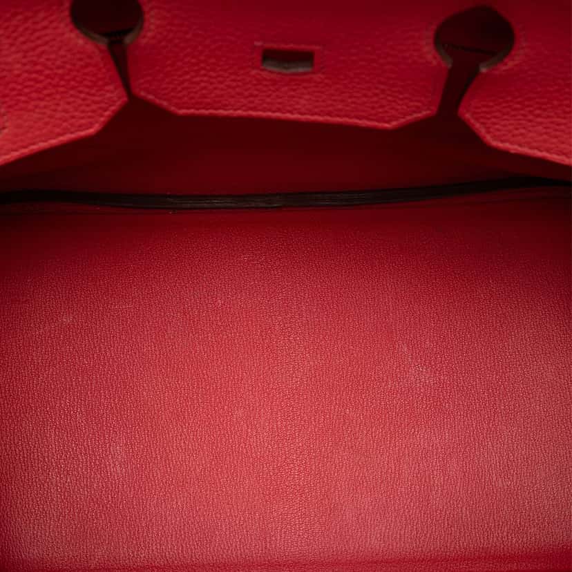 Hermès Clemence Birkin Retourne 35 Red Leather Very good condition - Model View
