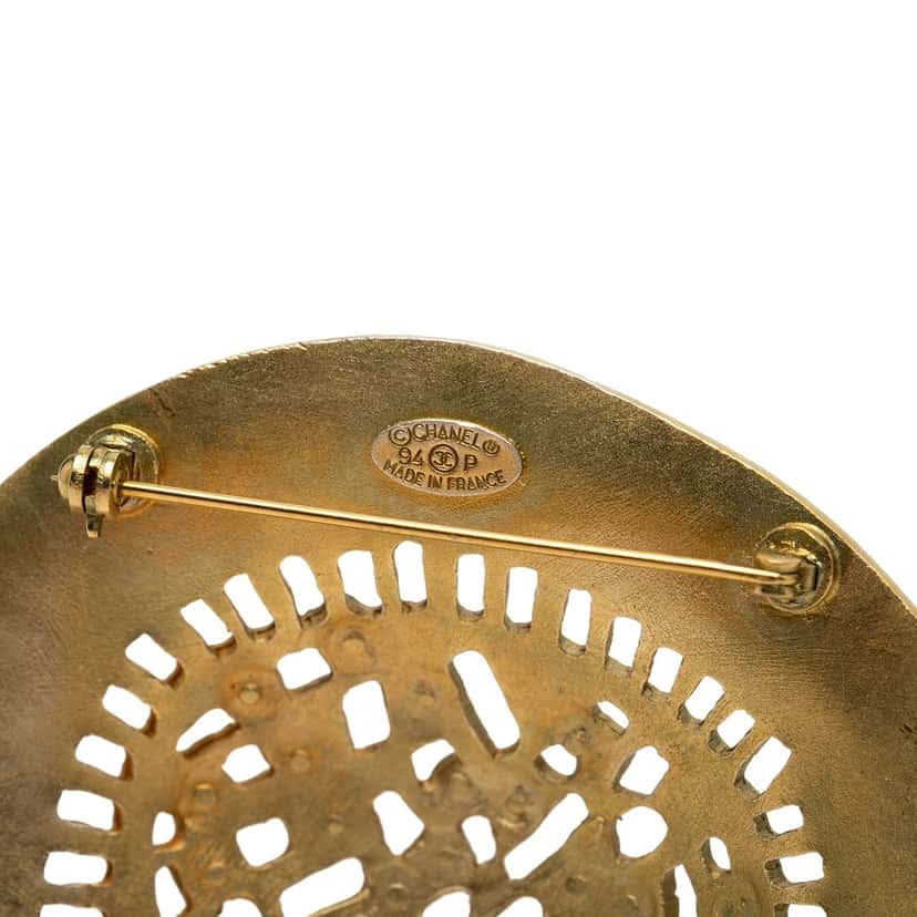 Chanel Gold Plated Hat Pin Brooch Gold Metal Very good condition - Inside View