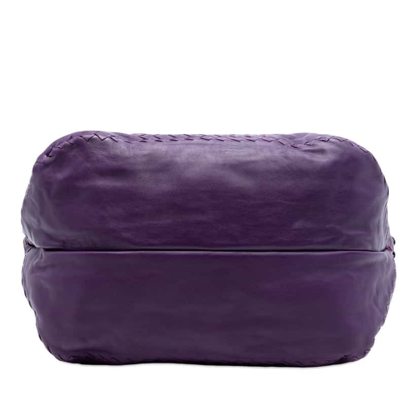 Bottega Veneta Intrecciato Trimmed Nappa Satchel Purple Leather Very good condition - Inside View