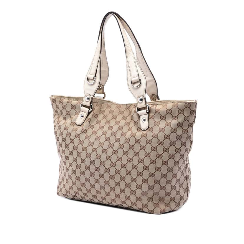 Gucci Medium GG Canvas Icon Bit Tote Beige Very good condition - Back View