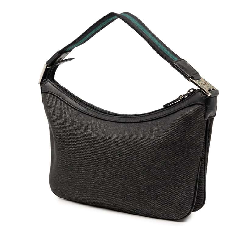 Gucci Denim Web Shoulder Bag Black Very good condition - Back View