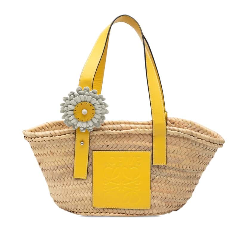 Loewe Small Palm Leaf Basket Tote Beige Very good condition - Front View