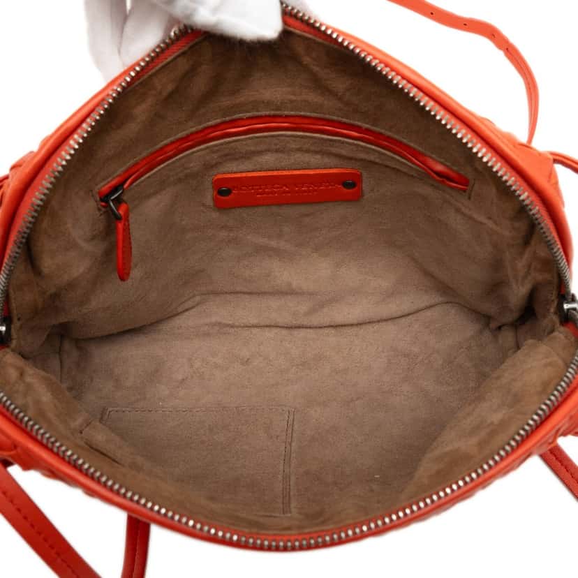 Bottega Veneta Nappa Intrecciato Nodini Crossbody Orange Leather Very good condition - Model View