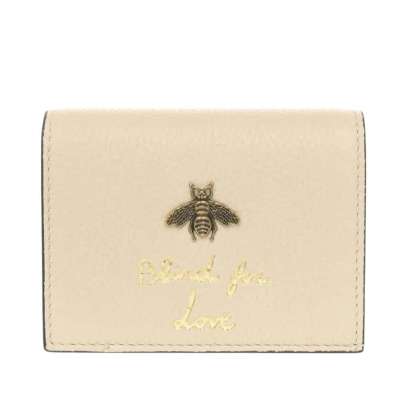 Gucci Calfskin Blind for Love Compact Wallet White Leather Very good condition - Front View