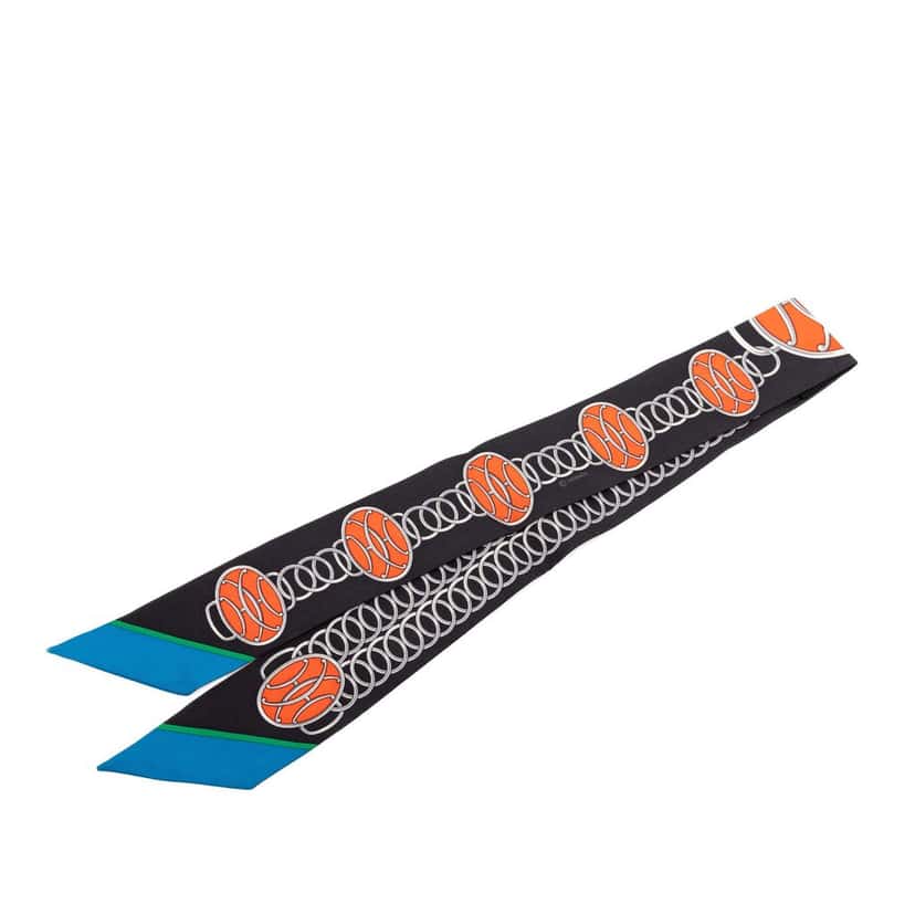 Hermès Lift Profile Silk Twilly Scarf Black Very good condition - Back View