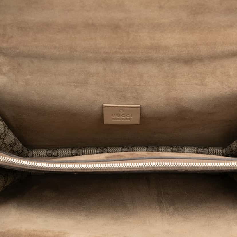 Gucci Medium GG Supreme Bird and Flowers Embroidered Dionysus Shoulder Bag Beige Very good condition - Model View