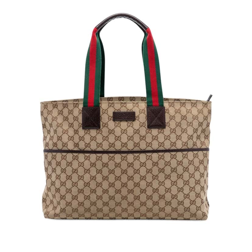 Gucci GG Canvas Web Tote Beige Very good condition - Front View
