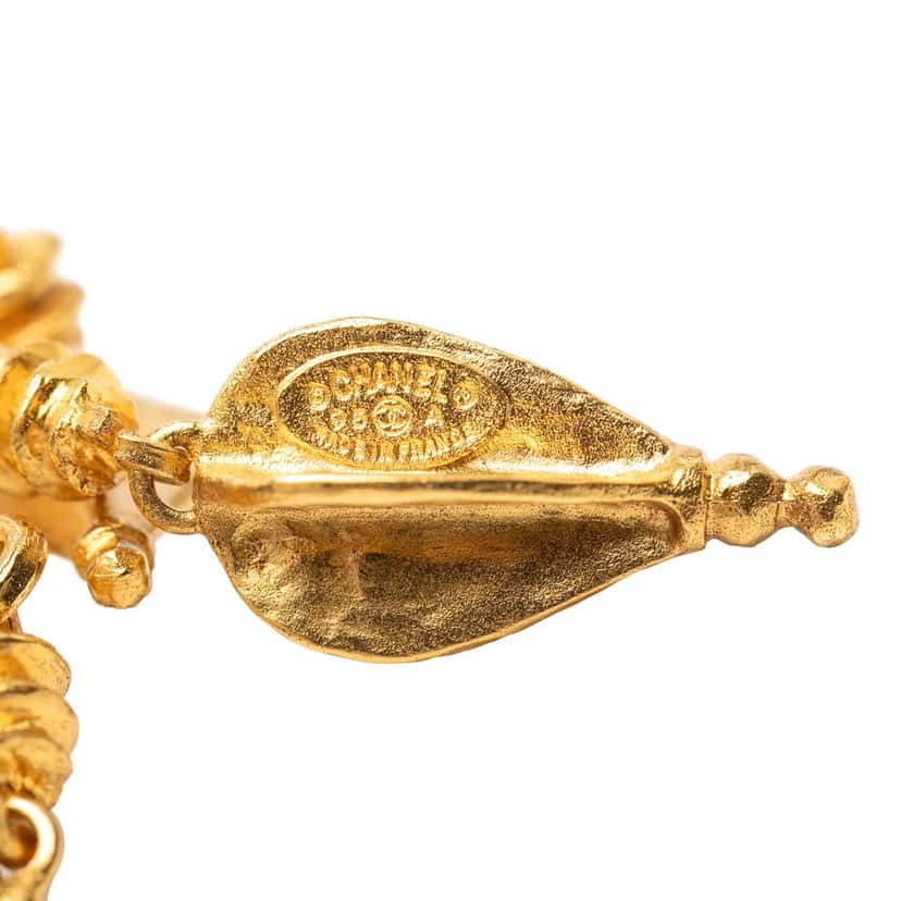 Chanel CC Gold Plated Filigree Pin Brooch Gold Metal Very good condition - Inside View