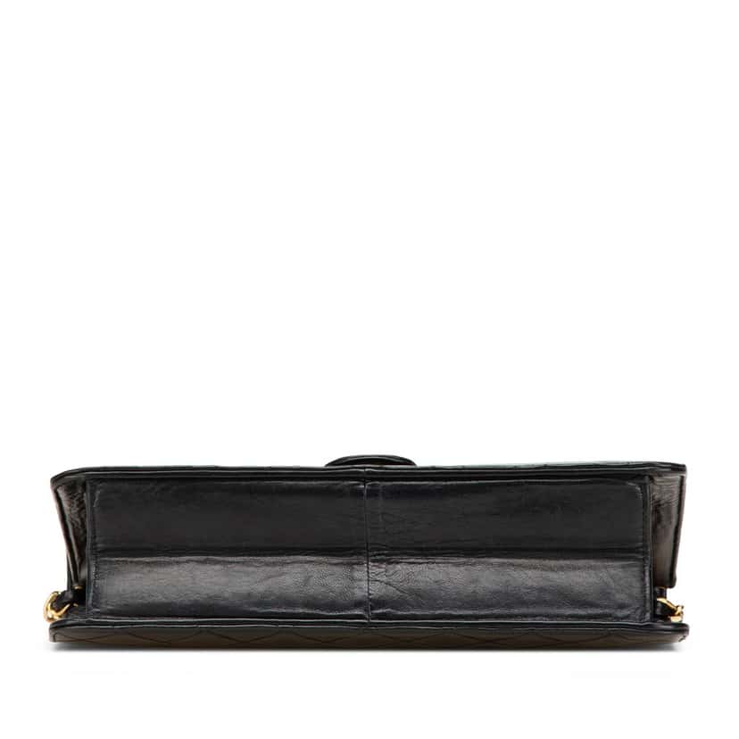 Chanel CC Quilted Lambskin Single Flap Black Leather Very good condition - Inside View