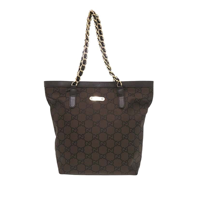Gucci GG Nylon Capri Tote Brown Very good condition - Front View