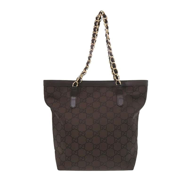 Gucci GG Nylon Capri Tote Brown Very good condition - Back View