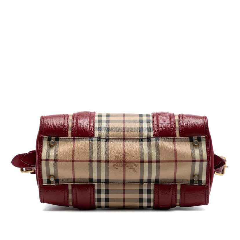 Burberry Haymarket Check Coated Canvas Minford Portrait Satchel Beige Very good condition - Inside View