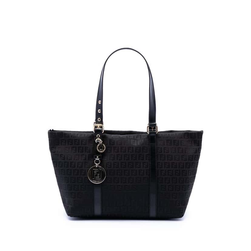 Fendi Zucchino Canvas Superstar Tote Black Very good condition - Front View