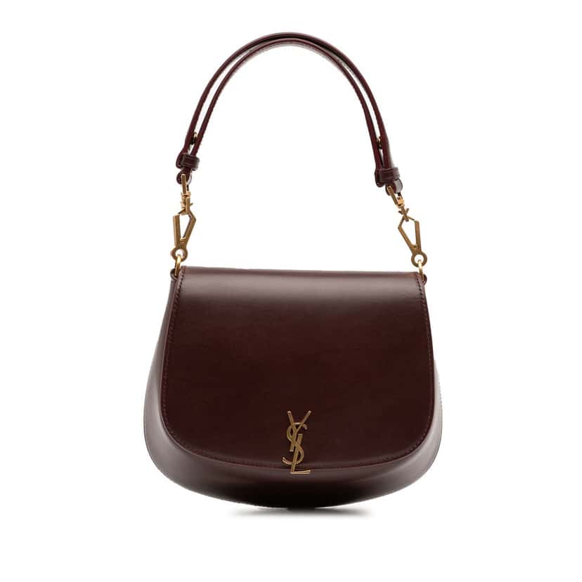 Saint Laurent Mini Calfskin Voltaire Top Handle Bag in Box Red Leather Very good condition - Front View