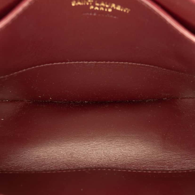 Saint Laurent Mini Calfskin Voltaire Top Handle Bag in Box Red Leather Very good condition - Model View