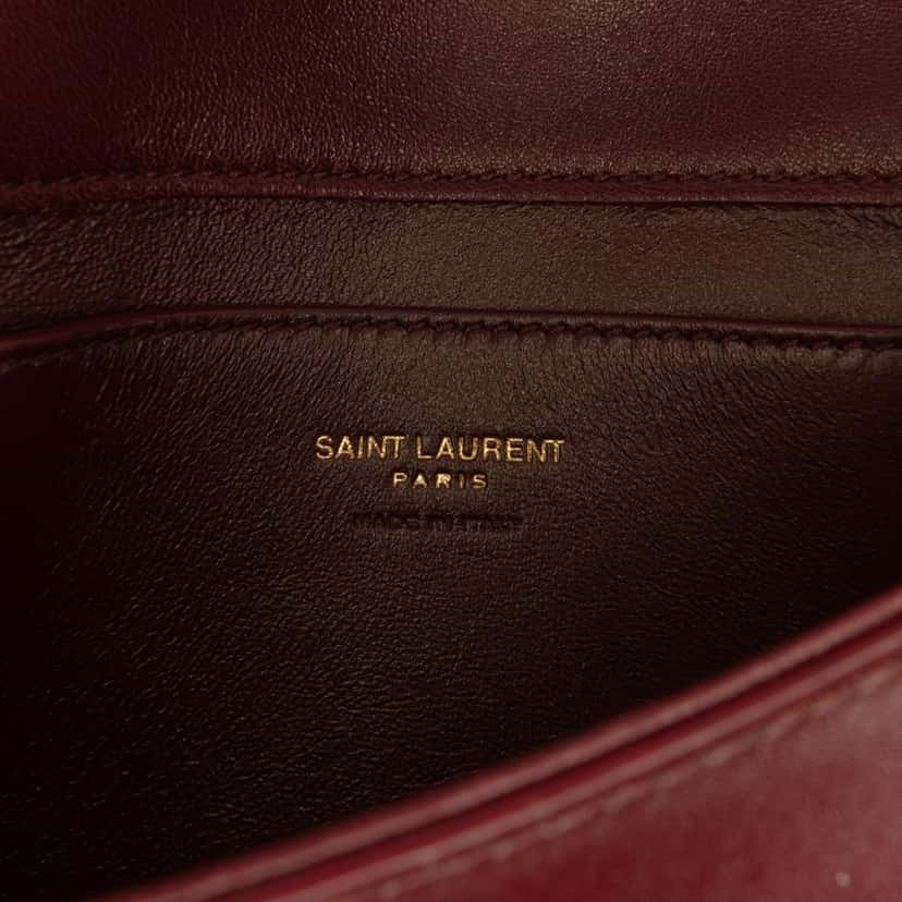 Saint Laurent Mini Calfskin Voltaire Top Handle Bag in Box Red Leather Very good condition - Box View