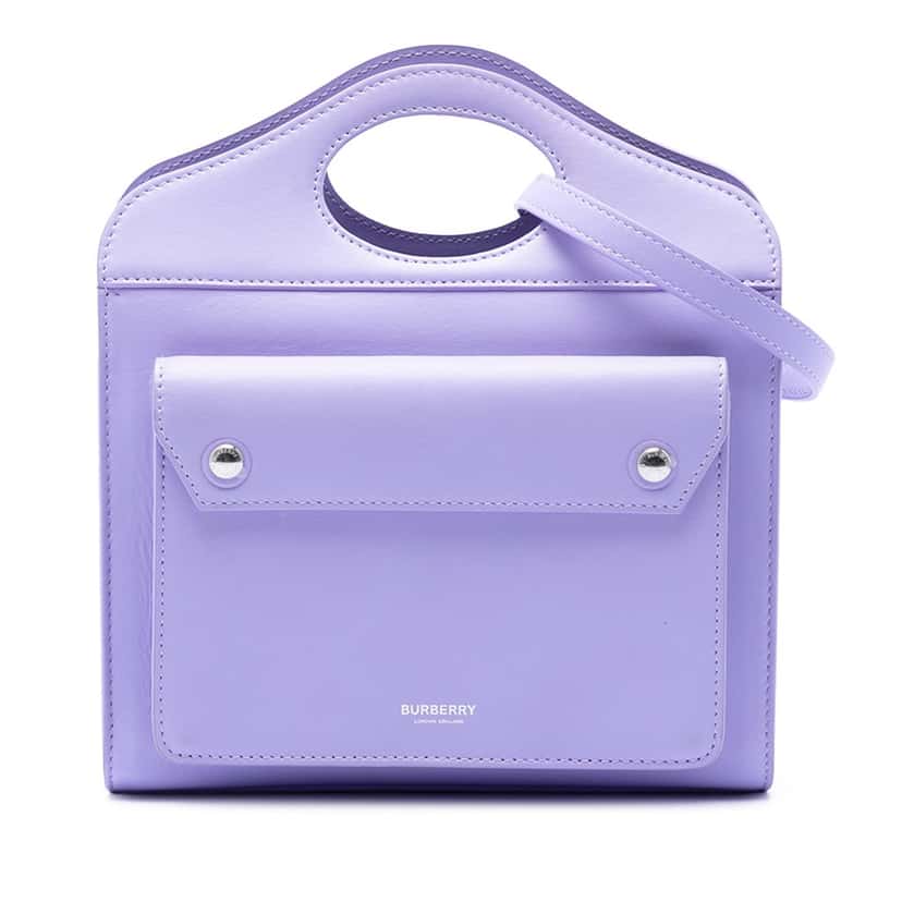 Burberry Mini Leather Pocket Tote Purple Leather Very good condition - Front View