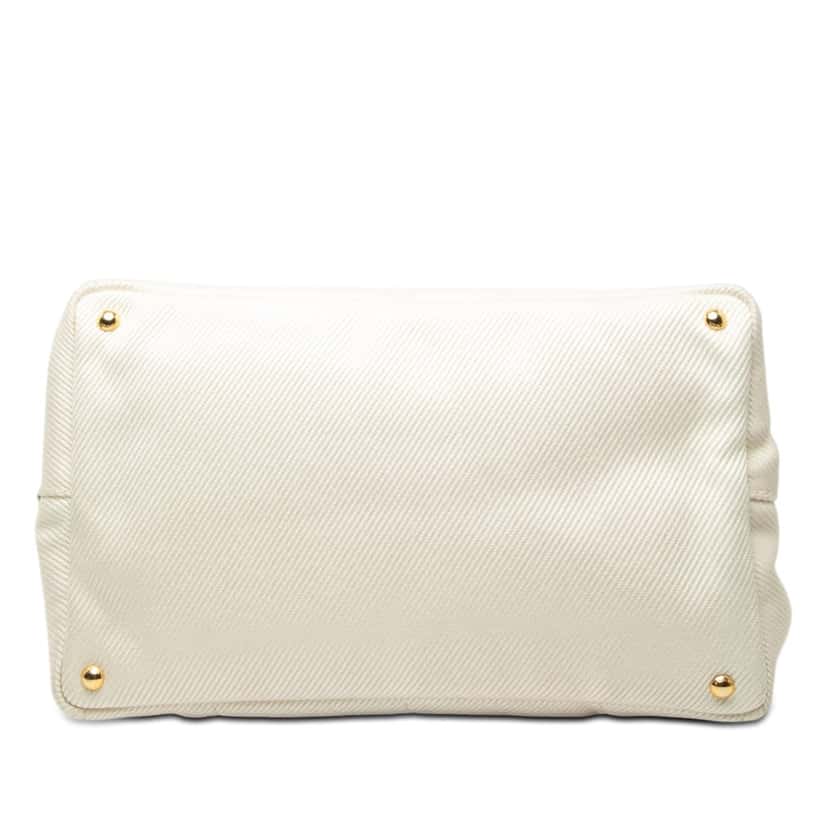 Prada Large Denim Canapa Logo Satchel White Very good condition - Inside View