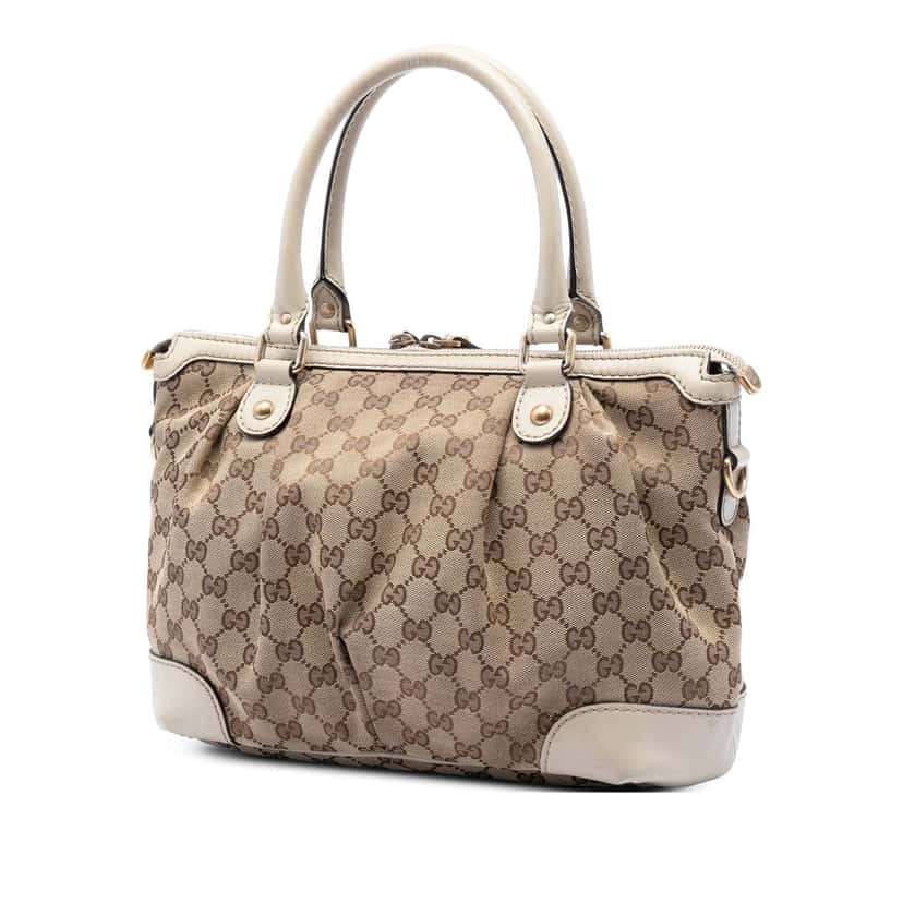 Gucci GG Canvas Sukey Satchel Beige Very good condition - Back View
