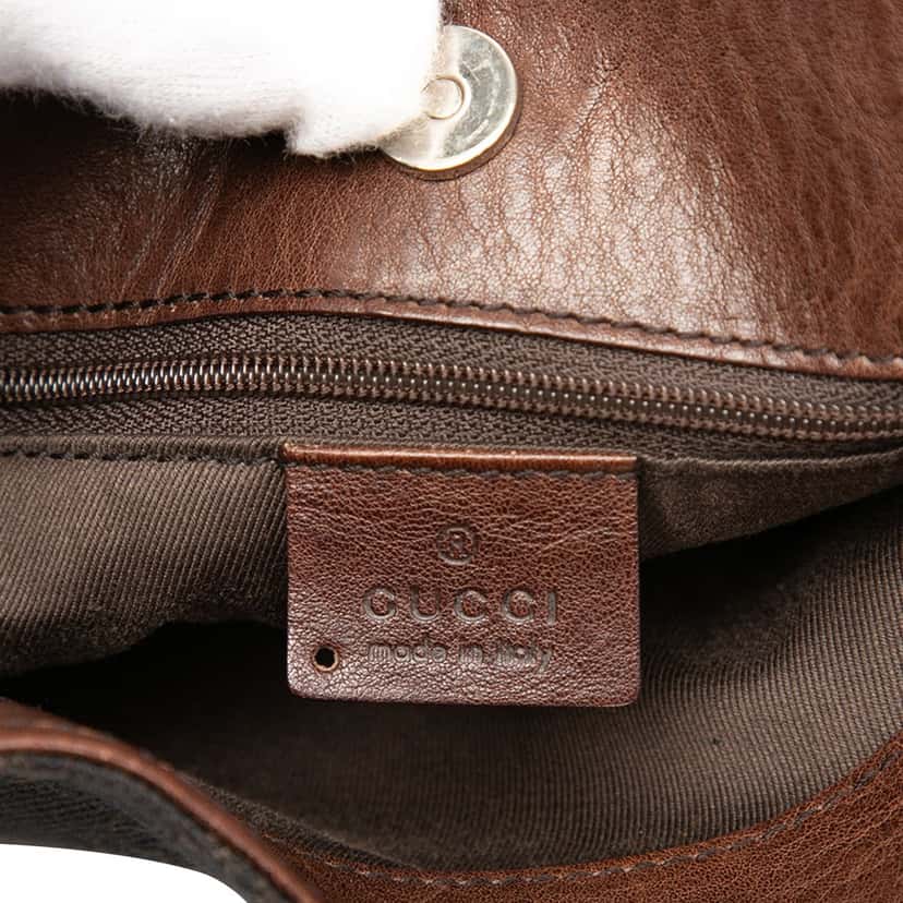 Gucci GG Denim Shoulder Bag Brown Very good condition - Box View