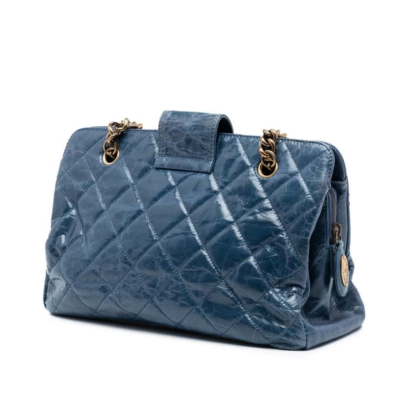 Chanel Quilted Aged Calfskin Reissue 2.55 Tote Blue Leather Very good condition - Back View
