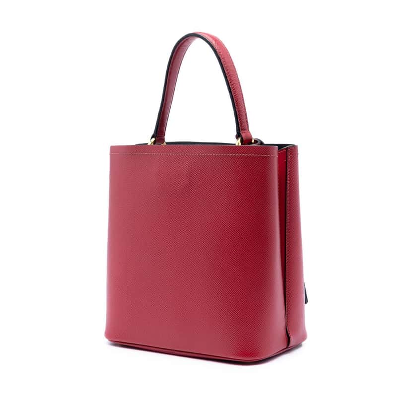 Prada Medium Saffiano Cuir Panier Satchel Red Leather Very good condition - Back View
