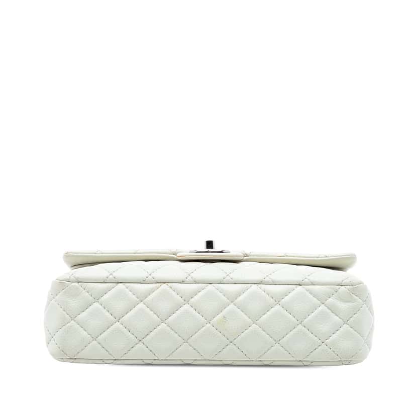 Chanel Medium Classic Caviar Double Flap White Leather Very good condition - Inside View