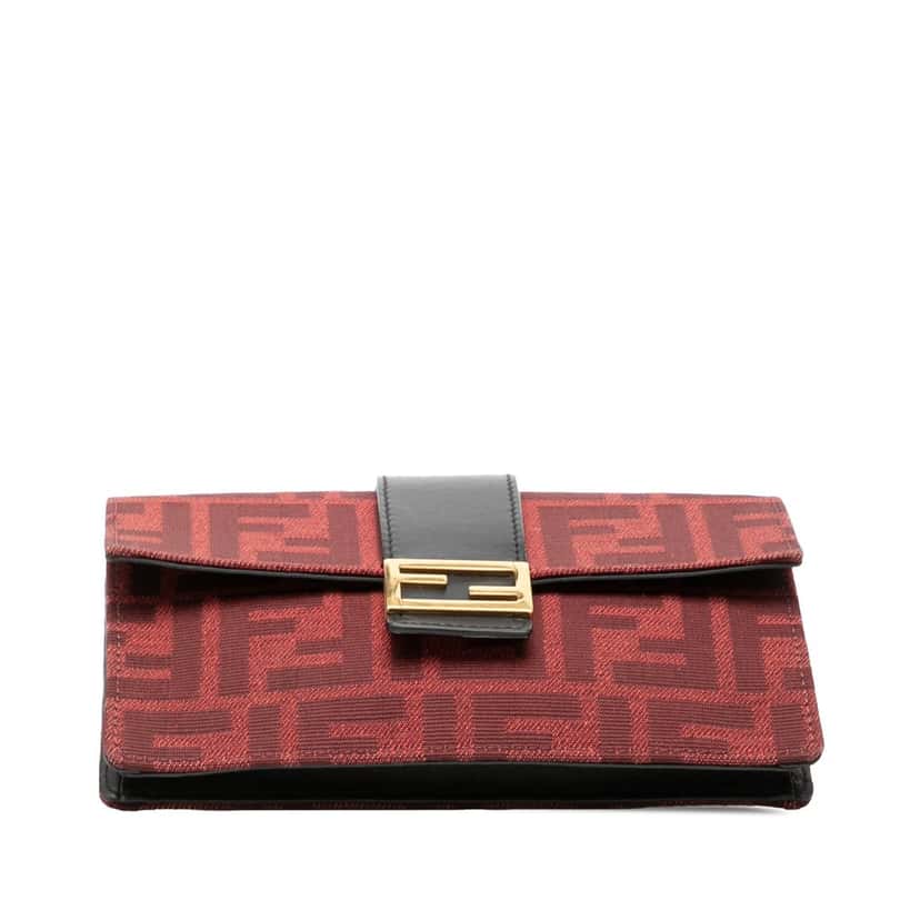 Fendi Zucca Canvas Convertible Baguette Pouch Red Very good condition - Inside View