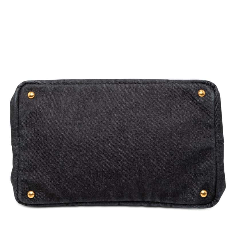 Prada Denim Canapa Logo Satchel Black Very good condition - Inside View