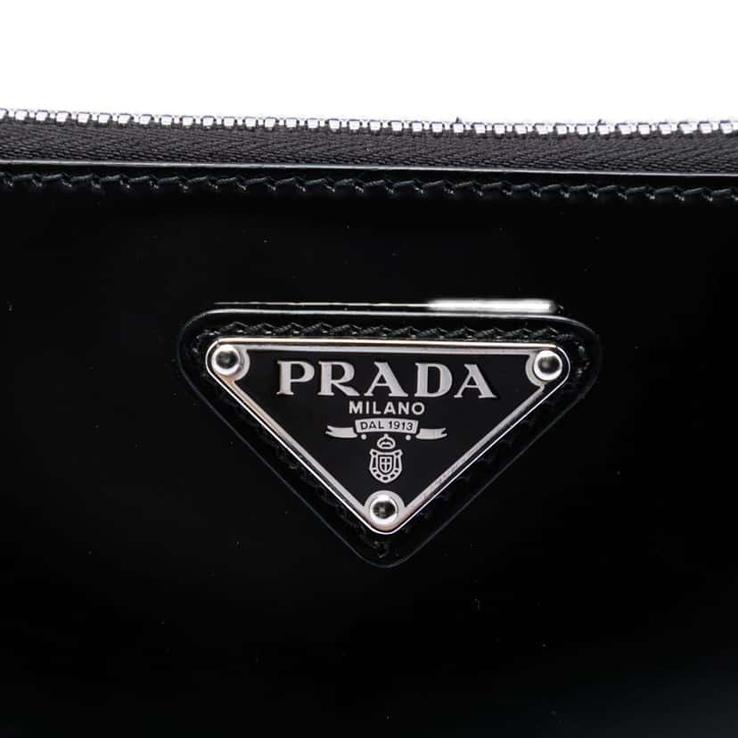 Prada Spazzolato Leather Zip Top Crossbody Black Leather Very good condition - Box View