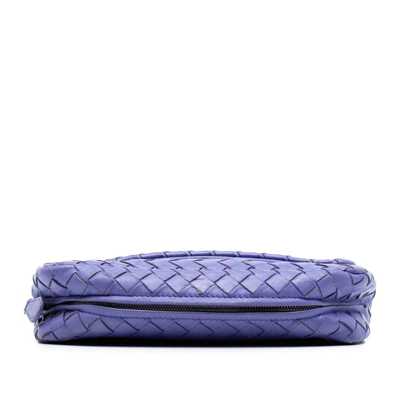 Bottega Veneta Mini Nappa Intrecciato Expandable Chain Flap Crossbody Purple Leather Very good condition - Inside View
