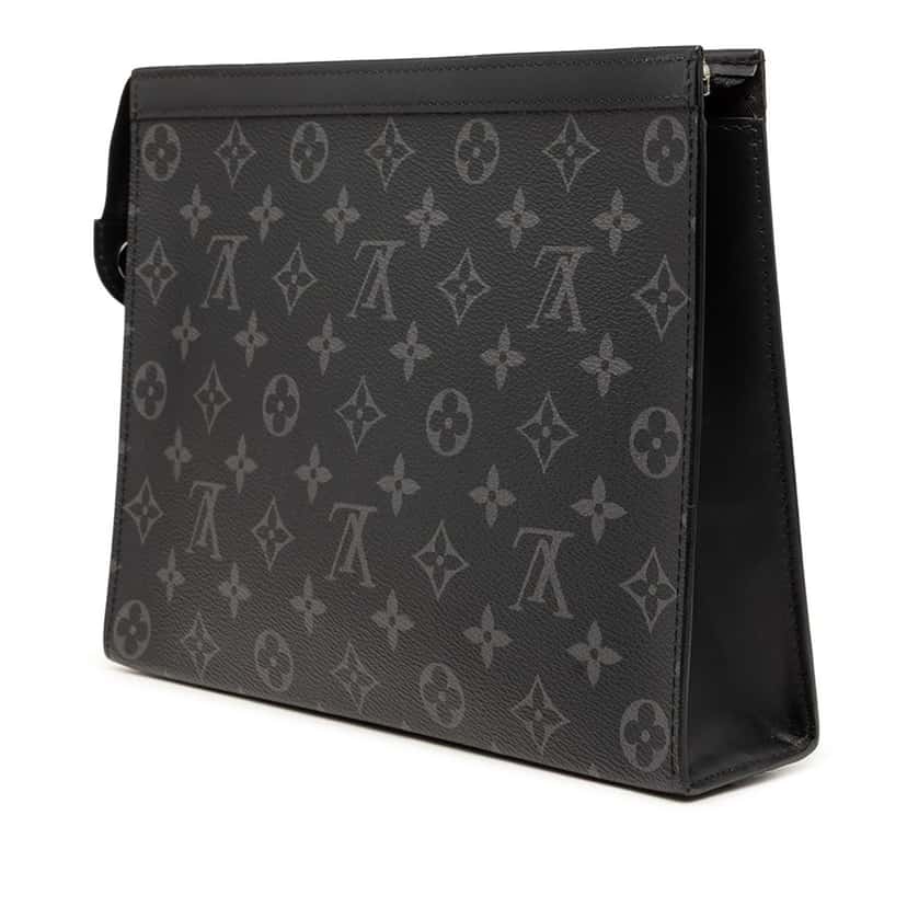 Louis Vuitton Monogram Eclipse Pochette Voyage MM Black Very good condition - Back View