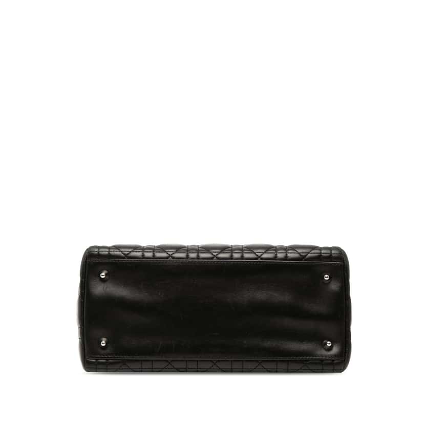 Dior Medium Lambskin Cannage Lady Dior Black Leather Very good condition - Inside View