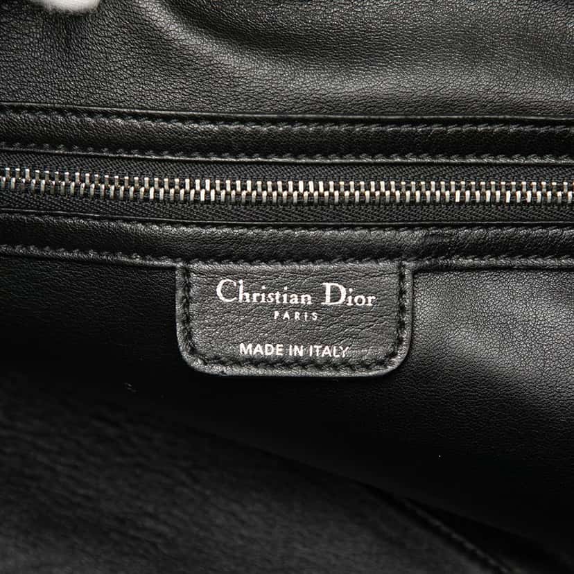 Dior Large Lambskin Cannage Lady Dior Soft Shopping Tote Black Leather Very good condition - Box View