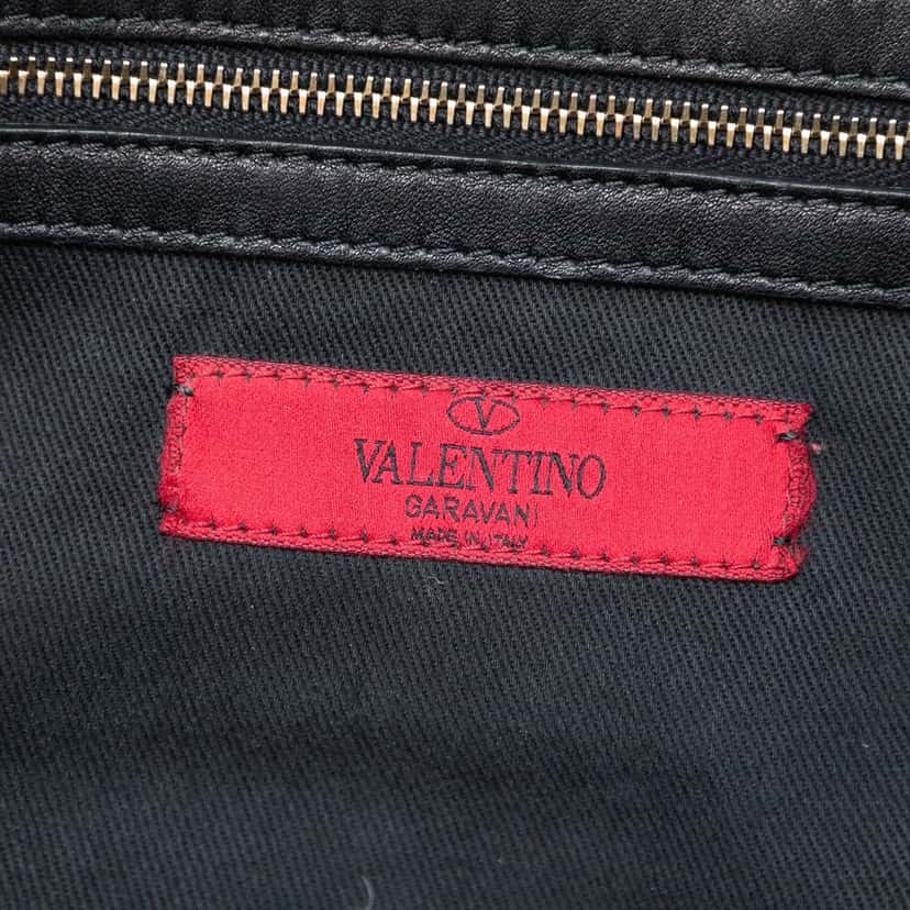 Valentino Small Nappa Petale Tote Black Leather Very good condition - Box View