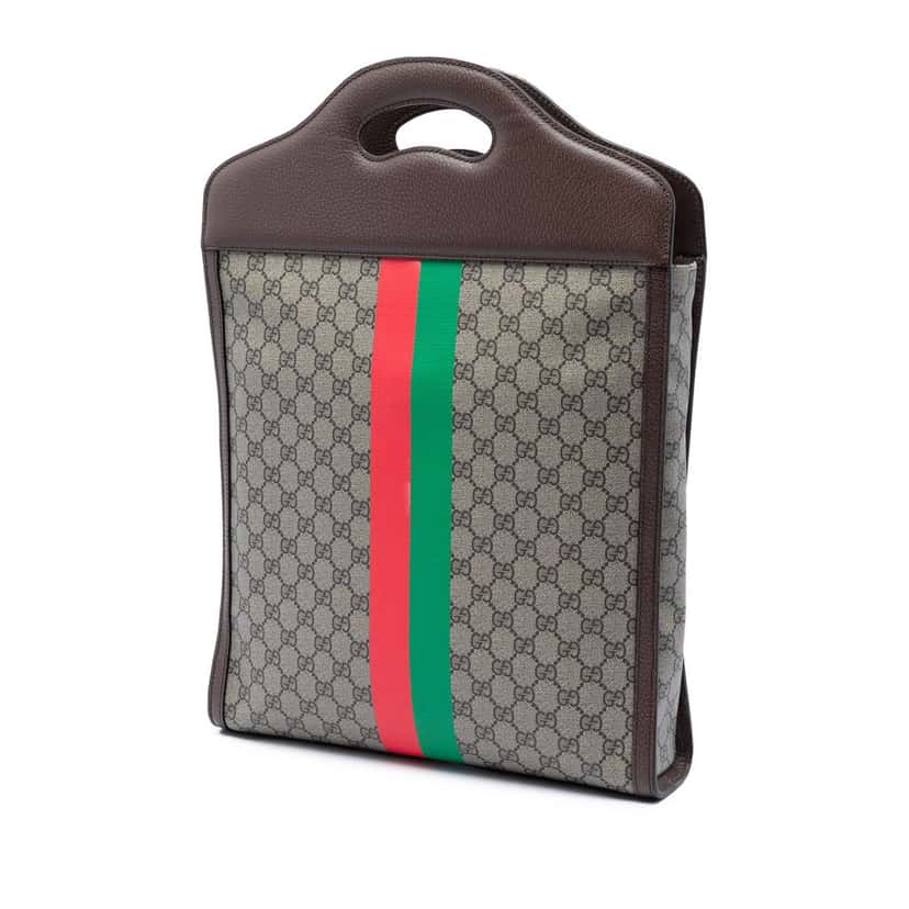 Gucci GG Supreme Web Tiger Satchel Beige Very good condition - Back View