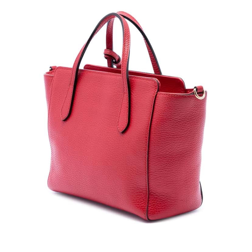 Gucci Mini Calfskin Swing Satchel Red Leather Very good condition - Back View