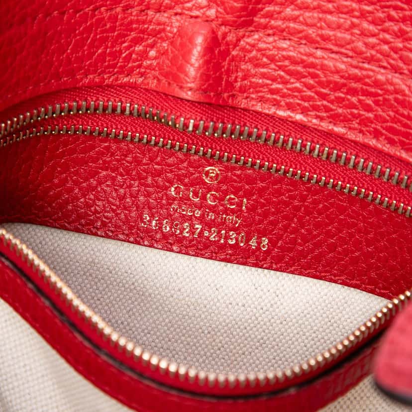Gucci Mini Calfskin Swing Satchel Red Leather Very good condition - Box View
