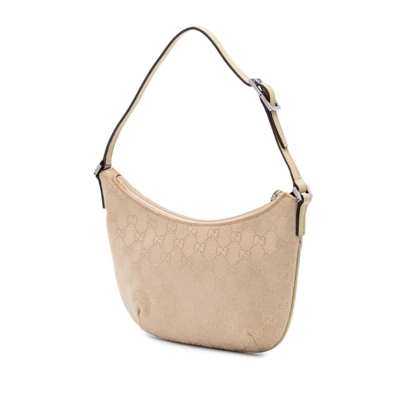 Gucci GG Canvas Shoulder Bag Beige Very good condition - Back View