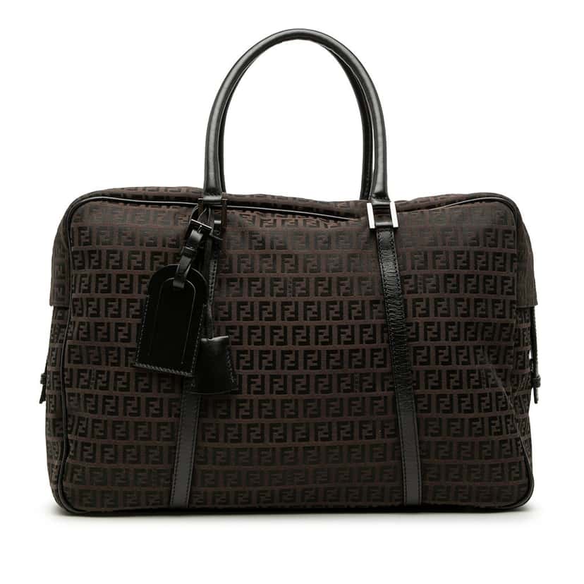 Fendi Zucchino Canvas Travel Bag Brown Very good condition - Front View
