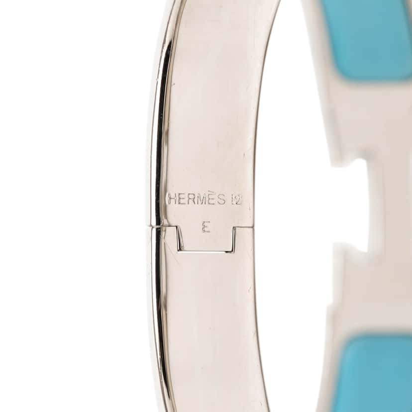 Hermès Narrow Enamel Clic H Bracelet PM Blue Very good condition - Model View