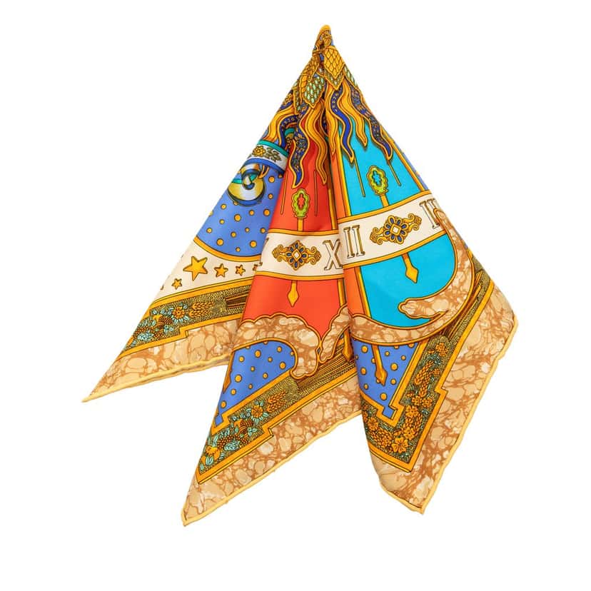 Hermès Carpe Diem Silk Scarf Brown Never worn - Back View